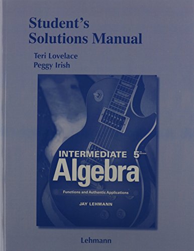 9780321868244: Student's Solutions Manual for Intermediate Algebra: Functions & Authentic Applications