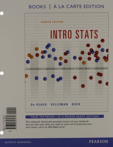 Intro Stats, Books a la carte Plus NEW MyLab Statistics with Pearson eText -- Access Card Package (9780321869852) by De Veaux, Richard; Velleman, Paul; Bock, David