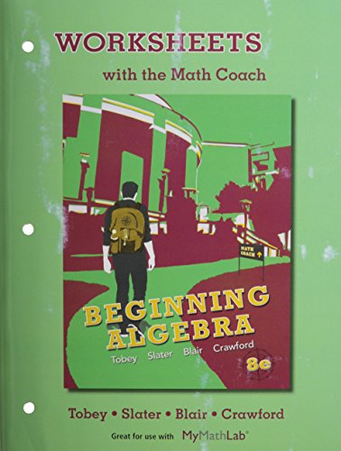 9780321870094: Beginning Algebra Mymathlab Access Card + Worksheets With Math Coach