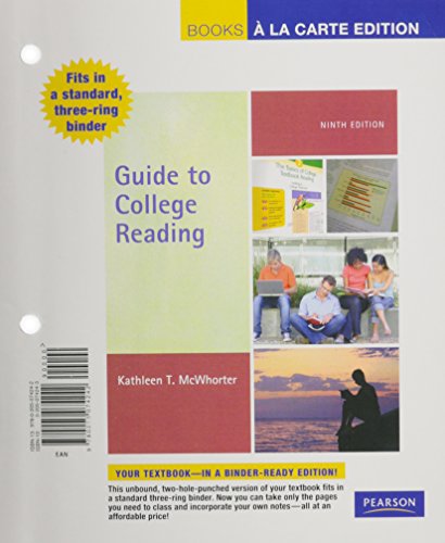 Guide to College Reading (9780321877772) by McWhorter, Kathleen T.