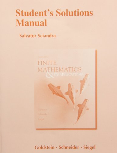 Imagen de archivo de Student's Solutions Manual for Finite Mathematics & Its Applications a la venta por HPB-Red