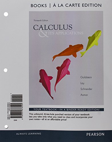 9780321878595: Calculus & Its Applications, Books a la Carte Edition