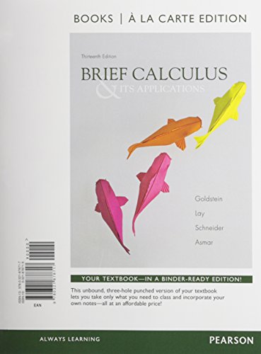 Imagen de archivo de Brief Calculus Its Applications, Books a la Carte Edition a la venta por BombBooks