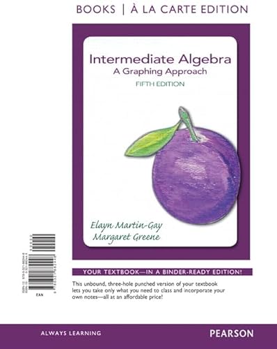 Stock image for Intermediate Algebra: A Graphing Approach, Books a la Carte Edition for sale by Red's Corner LLC