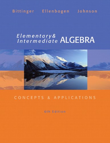 9780321901064: Elementary and Intermediate Algebra: Concepts and Applications