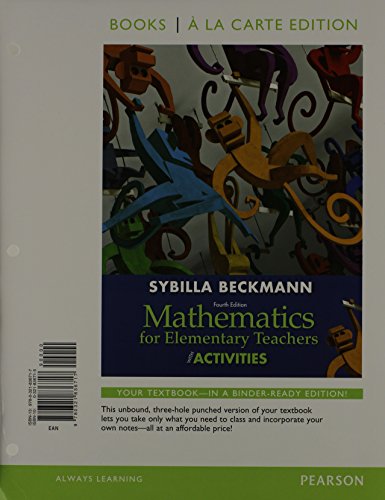 Imagen de archivo de Mathematics for Elementary Teachers with Activities, Books a la Carte Edition Plus MyLab Math -- Access Card Package (4th Edition) a la venta por GoldBooks