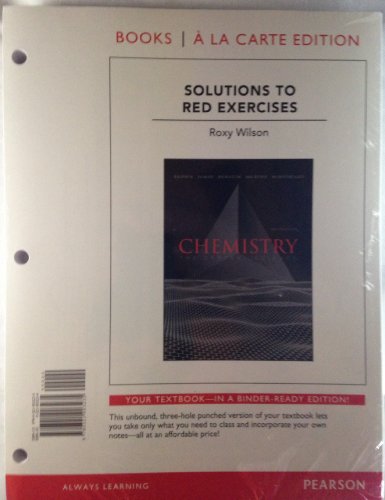 Stock image for Solutions to Red Exercises for Chemistry: The Central Science, Books a la Carte Edition (12th Edition) for sale by SecondSale