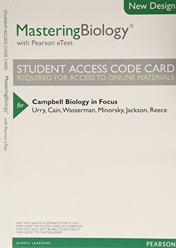 Stock image for Modified Mastering Biology with Pearson eText -- ValuePack Access Card -- for Campbell Biology in Focus for sale by HPB-Red
