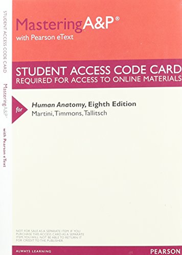 9780321905604: Mastering A&P with Pearson eText -- Valuepack Access Card -- for Human Anatomy