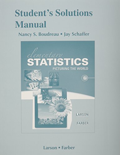 Imagen de archivo de Student's Solutions Manual for Elementary Statistics: Picturing the World a la venta por BooksRun