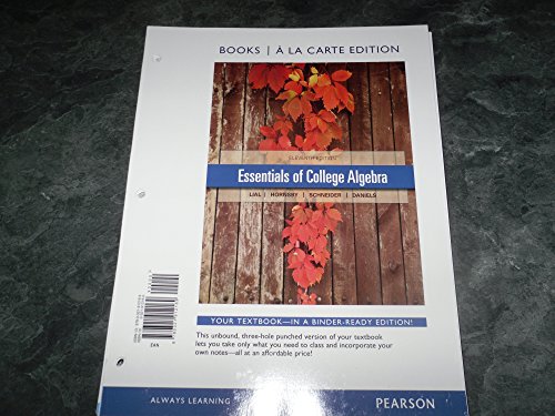 Imagen de archivo de Essentials of College Algebra, Books a la Carte Edition a la venta por HPB-Red