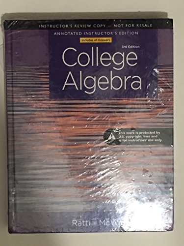 9780321912770: Annotated Instructor's Edition for College Algebra
