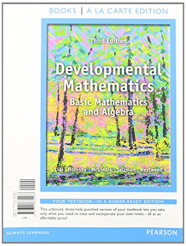 Developmental Mathematics, Books a la Carte Edition Plus MyLab Math -- Access Card Package (9780321914736) by Lial, Margaret; Hornsby, John; McGinnis, Terry; Salzman, Stanley; Hestwood, Diana