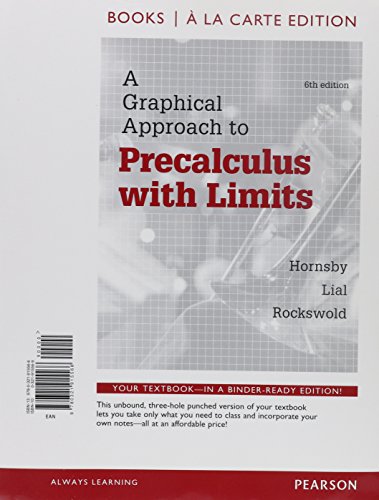 Image d'archives pour Graphical Approach to Precalculus with Limits, Books a la Carte Edition Plus Mylab Math Student Access Card mis en vente par TextbookRush