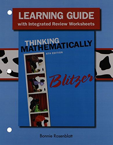 Imagen de archivo de Learning Guide for Thinking Mathematically a la venta por BooksRun