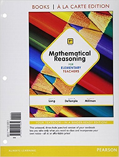 Stock image for Mathematical Reasoning for Elementary Teachers, Books a la Carte Edition for sale by HPB-Red