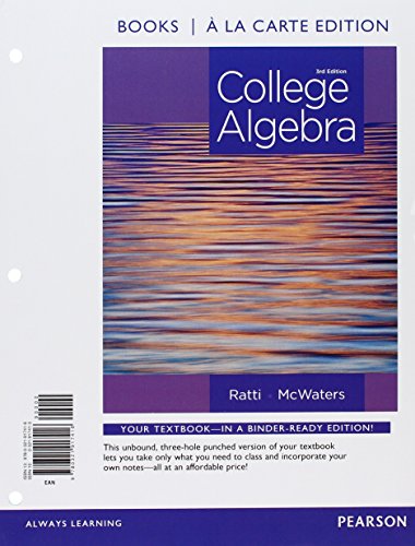 Beispielbild fr College Algebra, Books a la Carte Edition (3rd Edition) zum Verkauf von BookResQ.