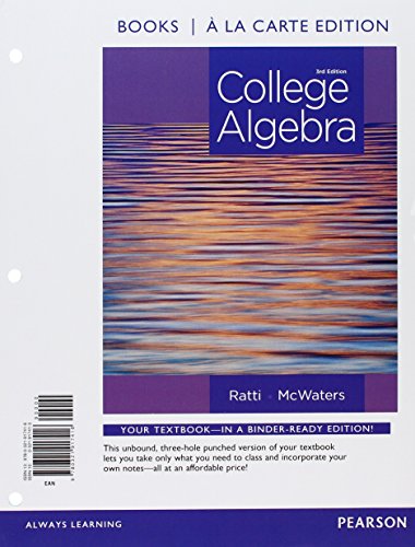 Imagen de archivo de College Algebra, Books a la Carte Edition (3rd Edition) a la venta por BookResQ.