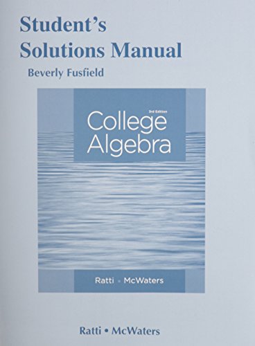 Imagen de archivo de Student's Solutions Manual for College Algebra a la venta por Better World Books