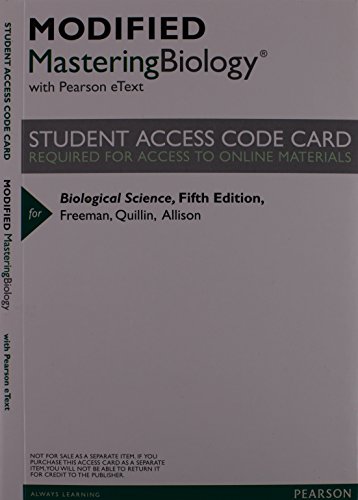 Stock image for Modified Mastering Biology with Pearson eText -- ValuePack Access Card -- for Biological Science for sale by HPB-Red