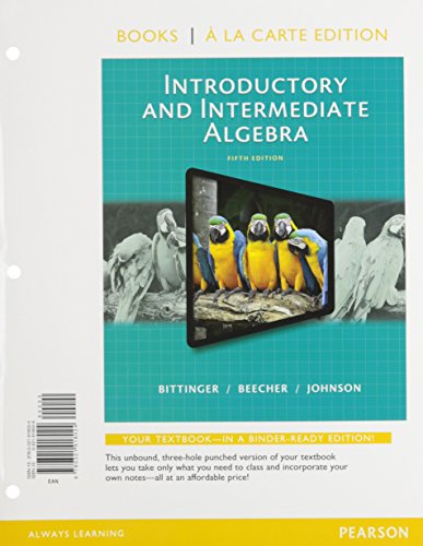 Imagen de archivo de Introductory and Intermediate Algebra, Books a la Carte Edition (5th Edition) a la venta por SecondSale