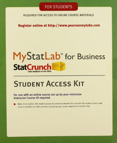 9780321921468: MyLab Statistics with eText for Business Statistics -- Standalone Access Card