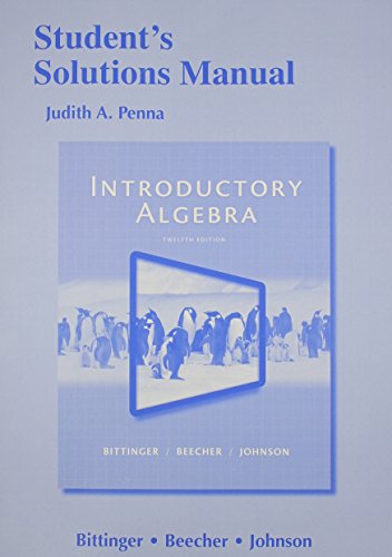 Stock image for Student's Solutions Manual for Introductory Algebra for sale by Better World Books