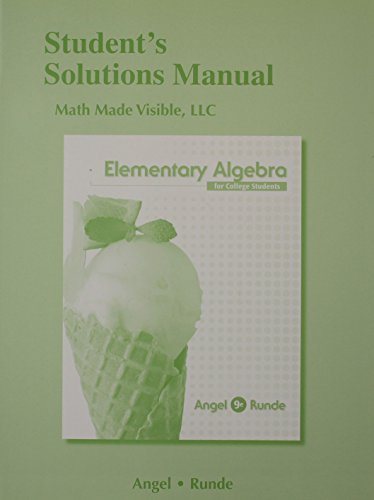 Stock image for Student's Solutions Manual for Elementary Algebra for College Students for sale by SecondSale