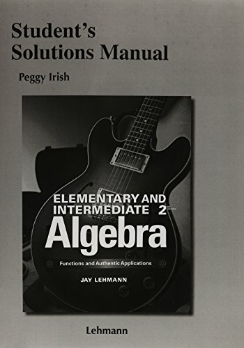 Imagen de archivo de Student Solutions Manual for Elementary & Intermediate Algebra a la venta por ThriftBooks-Atlanta
