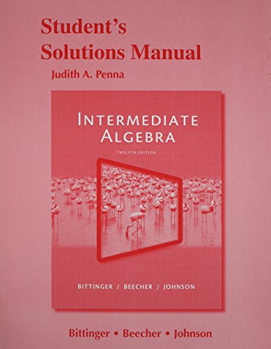 Stock image for Student's Solutions Manual for Intermediate Algebra for sale by HPB-Red