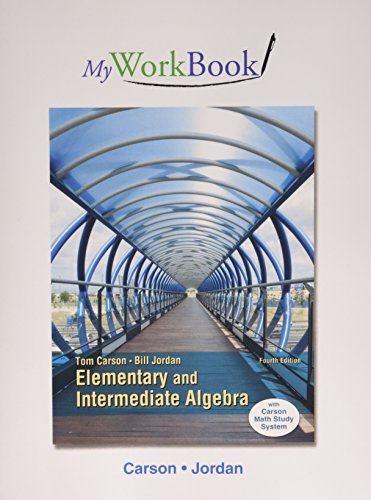 Imagen de archivo de MyWorkBook for Elementary and Intermediate Algebra a la venta por HPB-Red