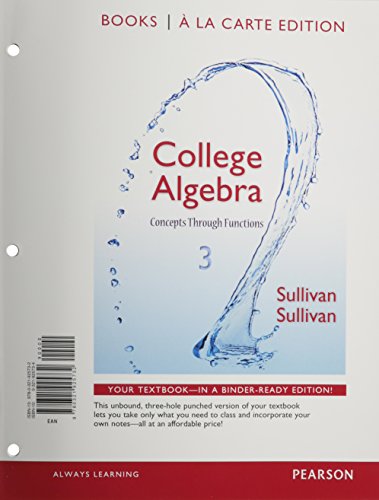 Stock image for College Algebra: Concepts Through Functions, Books a la Carte Edition for sale by HPB-Red