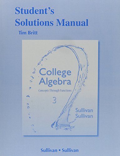 Beispielbild fr Student's Solutions Manual (Valuepack) for College Algebra: Concepts Through Functions zum Verkauf von HPB-Red