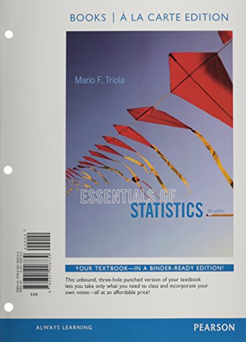 Stock image for Essentials of Statistics, Books a la Carte Edition for sale by HPB-Red