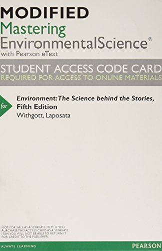 Imagen de archivo de Modified Mastering Environmental Science with Pearson eText -- ValuePack Access Card -- for Environment: The Science behind the Stories a la venta por Textbooks_Source