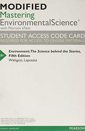 Stock image for Modified Mastering Environmental Science with Pearson eText -- ValuePack Access Card -- for Environment: The Science behind the Stories for sale by Textbooks_Source