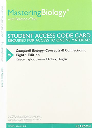 Stock image for Mastering Biology with Pearson eText -- ValuePack Access Card -- for Campbell Biology: Concepts Connections for sale by JR Books