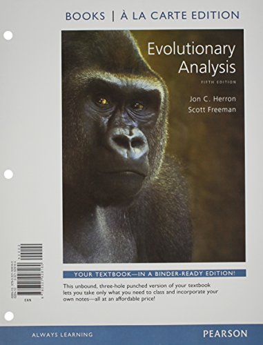 9780321928160: Evolutionary Analysis (Books a la Carte)