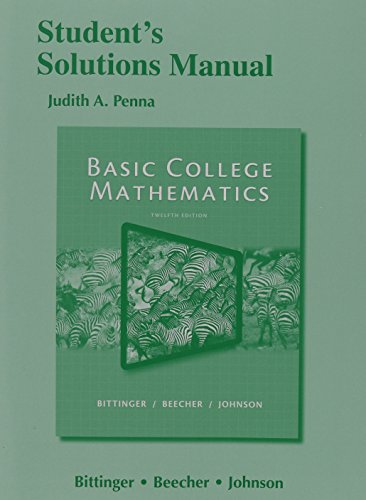 Beispielbild fr Student's Solutions Manual for Basic College Mathematics zum Verkauf von Better World Books