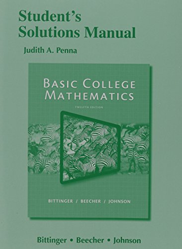 Imagen de archivo de Student's Solutions Manual for Basic College Mathematics a la venta por HPB-Red