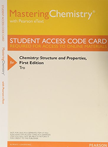 Beispielbild fr Mastering Chemistry with Pearson eText -- ValuePack Access Card -- for Chemistry: Structure and Properties zum Verkauf von BooksRun
