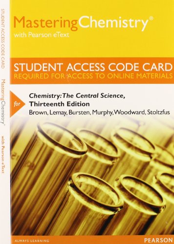 Imagen de archivo de Mastering Chemistry with Pearson eText -- Standalone Access Card -- for Chemistry: The Central Science (13th Edition) a la venta por Bulrushed Books