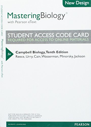 Modified Mastering Biology with Pearson eText -- ValuePack Access Card -- for Campbell Biology (9780321935311) by [???]