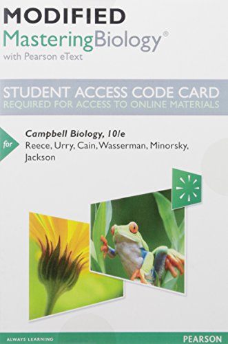 Stock image for Modified Mastering Biology with Pearson eText -- Standalone Access Card -- for Campbell Biology for sale by Wrigley Books