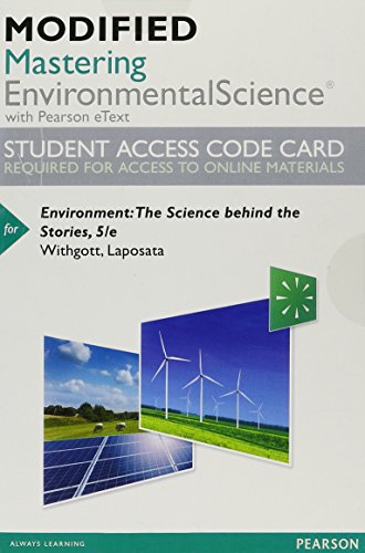 Imagen de archivo de Modified MasteringEnvironmentalScience with Pearson eText -- Standalone Access Card -- for Environment: The Science behind the Stories (5th Edition) a la venta por Textbooks_Source