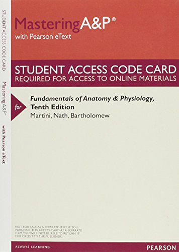 Beispielbild fr MasteringA&P with Pearson eText -- ValuePack Access Card -- for Fundamentals of Anatomy & Physiology zum Verkauf von HPB-Red