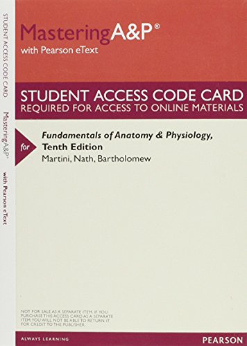 Stock image for MasteringA&P with Pearson eText -- ValuePack Access Card -- for Fundamentals of Anatomy & Physiology for sale by HPB-Red