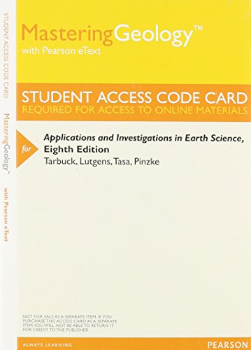 Beispielbild fr MasteringGeology with Pearson eText -- ValuePack Access Card -- for Applications and Investigations in Earth Science zum Verkauf von A Team Books