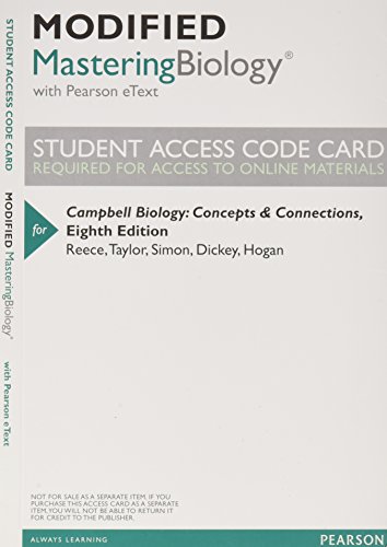 Stock image for Modified Mastering Biology with Pearson eText -- ValuePack Access Card -- for Campbell Biology: Concepts & Connections for sale by Best Value for You