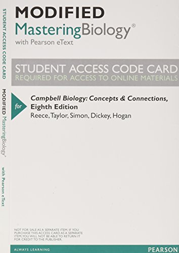 Stock image for Modified Mastering Biology with Pearson eText -- ValuePack Access Card -- for Campbell Biology: Concepts & Connections for sale by BooksRun